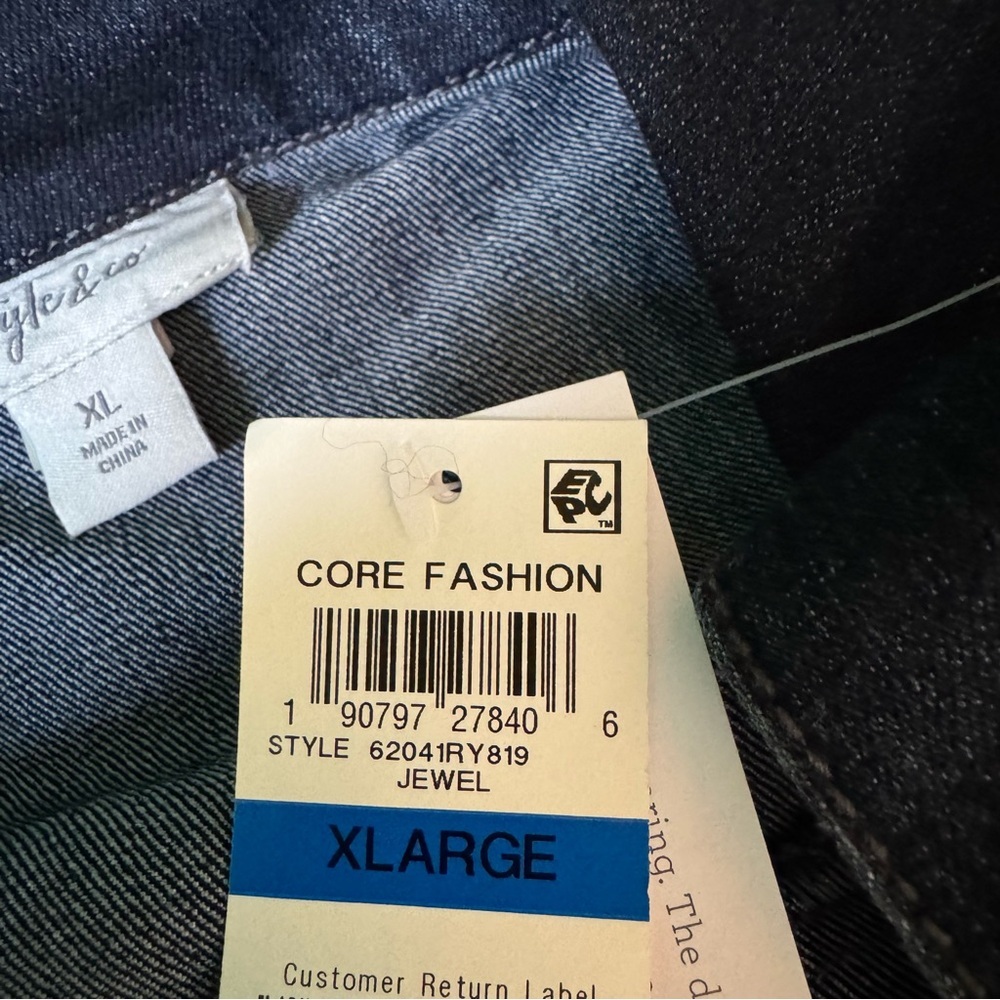 NWT Style & Co. Denim Moto Jacket - Picture 5 of 6